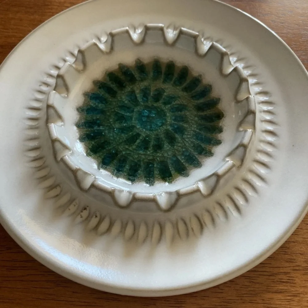 SOLD. Rare! Robert Maxwell mid century modern floral ashtray - vintage 1970’s - Picture 2 of 4